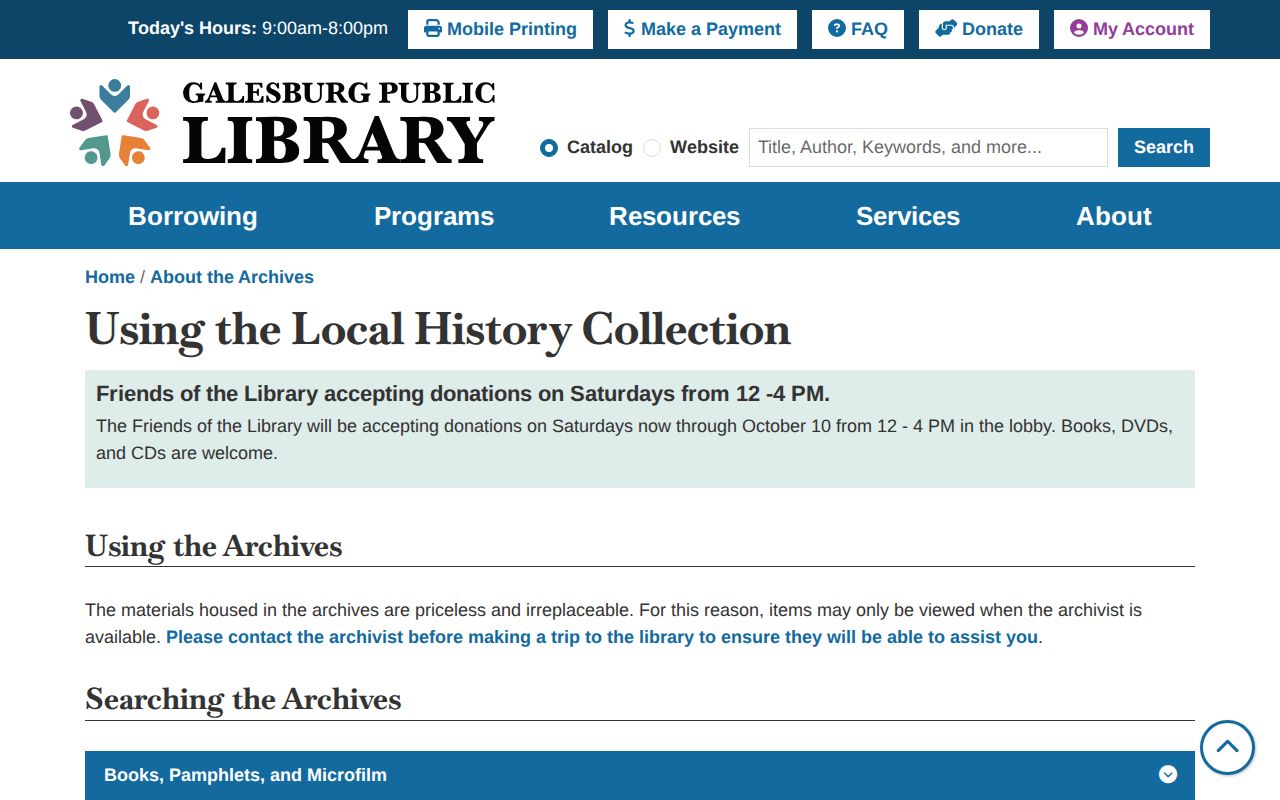 Galesburg Public Library local history collections paired with city directories